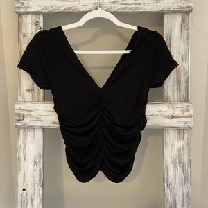 V Neck Ruched Top